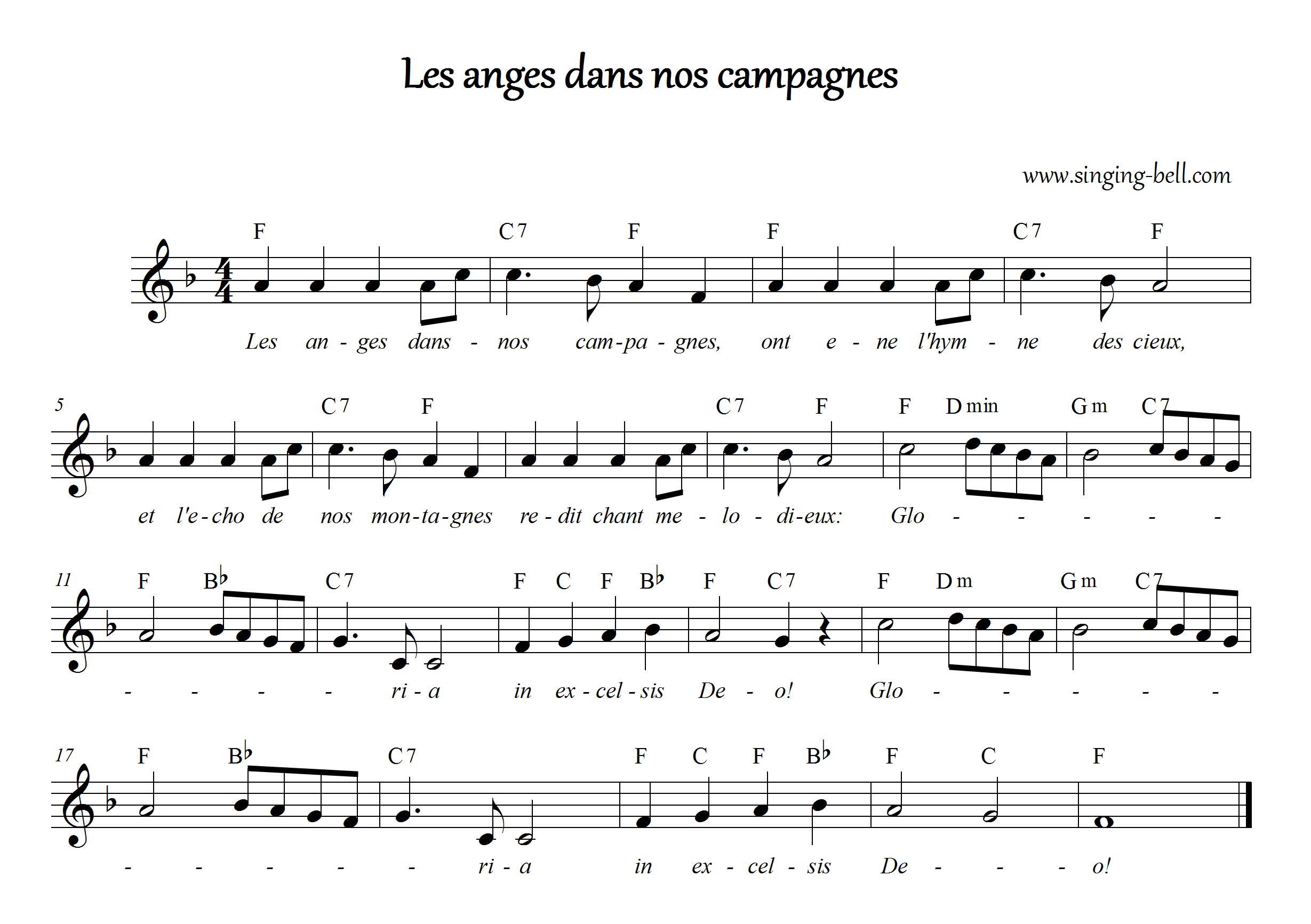 musique de noel les anges dans nos campagnes